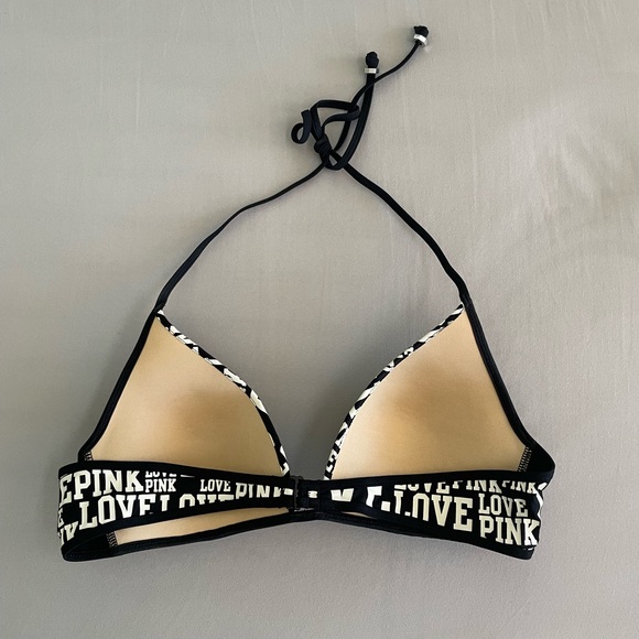 🌟SALE🌟 PINK Victoria’s Secret Rhinestone Bikini, Black/White - Picture 3 of 8